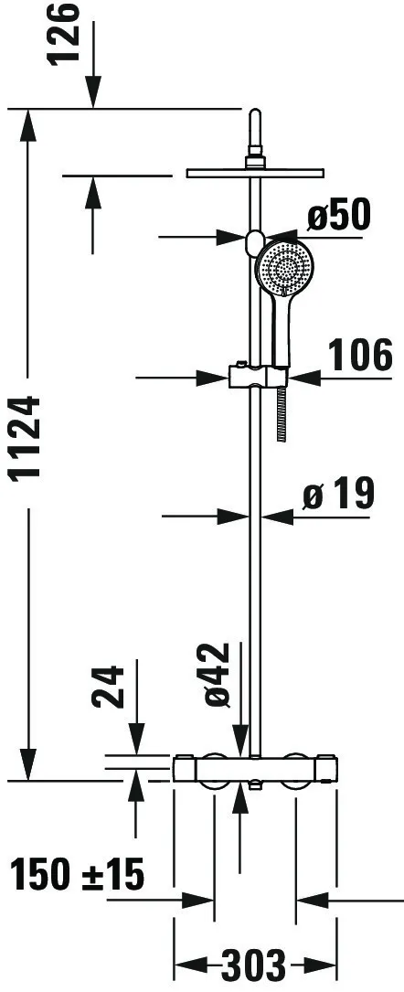 Sw.sys. Du.sys. Br.th. 303x1124x573 DKb:250 Brz Gebürstet S-Ansl. Sspr. 38C