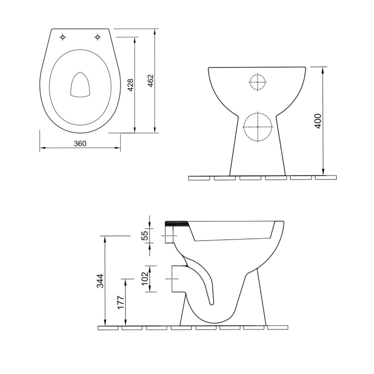 Set-Stand-WC mit Sitz und Spülkasten Set-Stand-WC mit Sitz und Spülkasten