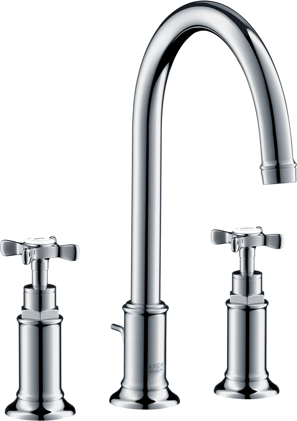 Hansgrohe AXOR Montreux 3-Loch Waschtischarmatur Chrom, ComfortZone 180, Ausladung 175 mm, Kreuzgriff, Laminarstrahl, max. Durchfluss 5 l/min Hansgrohe AXOR Montreux 3-Loch Waschtischarmatur Chrom, ComfortZone 180, Ausladung 175 mm, Kreuzgriff, Laminarstrahl, max. Durchfluss 5 l/min