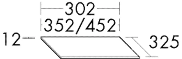 Feinsteinabdeckplatte, Feinstein, Tiefe: 325 mm, Breite: 302 mm, Höhe: 12 mm
