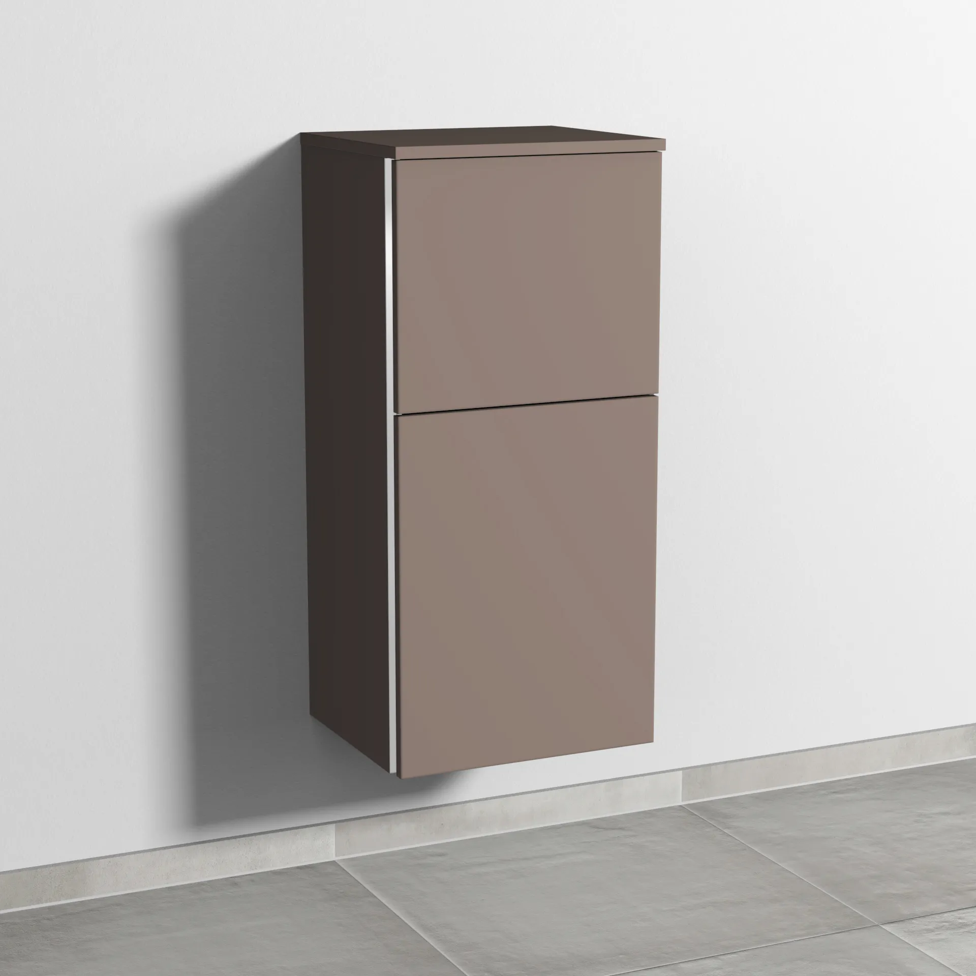 Sanipa Mittelschrank „3way“ 400 × 850 × 345 mm Anschlag rechts, in Taupe (matt), Anschlag rechts