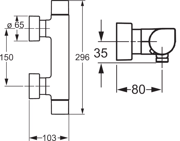 HA Brausebatterie HANSATEMPRA Style 5841 DN15 Chrom