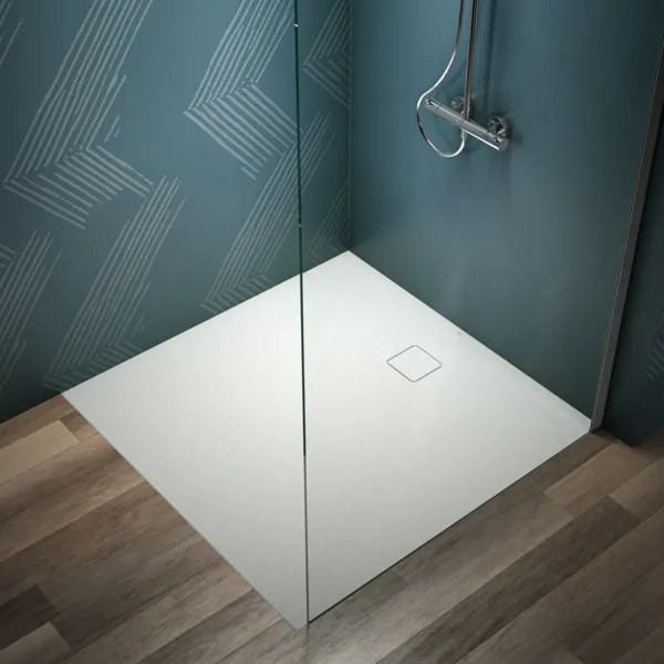 Ideal Standard Quadrat-Brausewanne Ultra Flat Evo, Seidenweiß, 1200x1200x35 mm, bodengleicher Einbau möglich