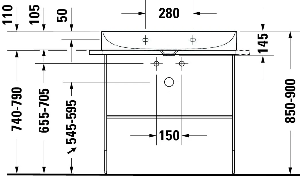 Wandwaschtisch „DuraSquare“, ohne Überlauf, Hahnlochposition mittig Wandwaschtisch „DuraSquare“, ohne Überlauf, Hahnlochposition mittig