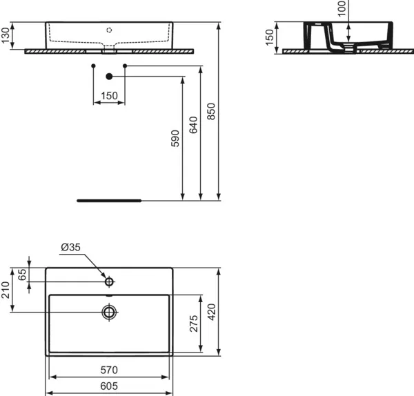 Ideal Standard Waschbecken „i.lifeB“, Hahnlochposition mittig Ideal Standard Waschbecken „i.lifeB“, Hahnlochposition mittig