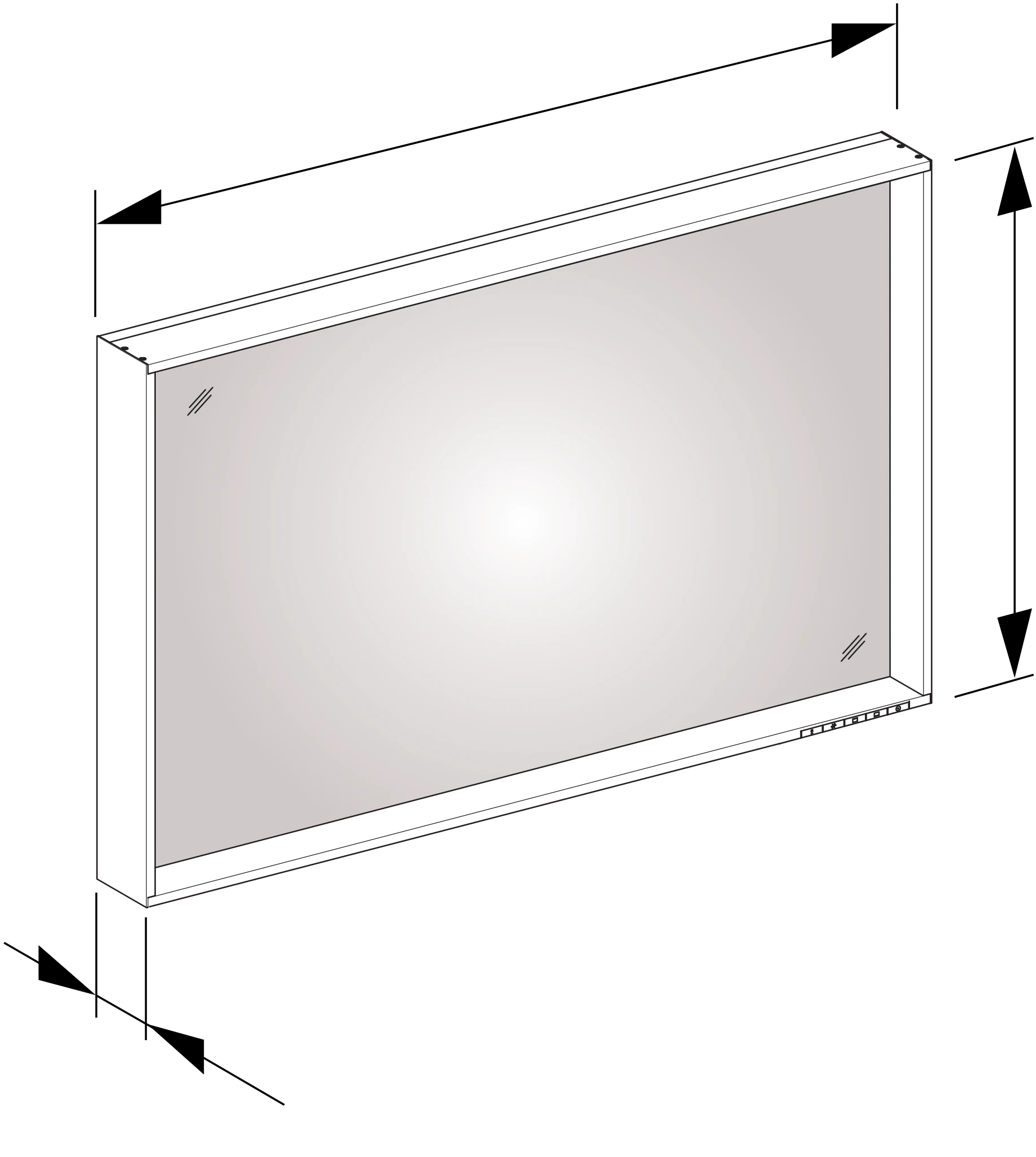 KEUCO Spiegel „X-Line“ in Vulkanit, 1200 × 700 mm KEUCO Spiegel „X-Line“ in Vulkanit, 1200 × 700 mm