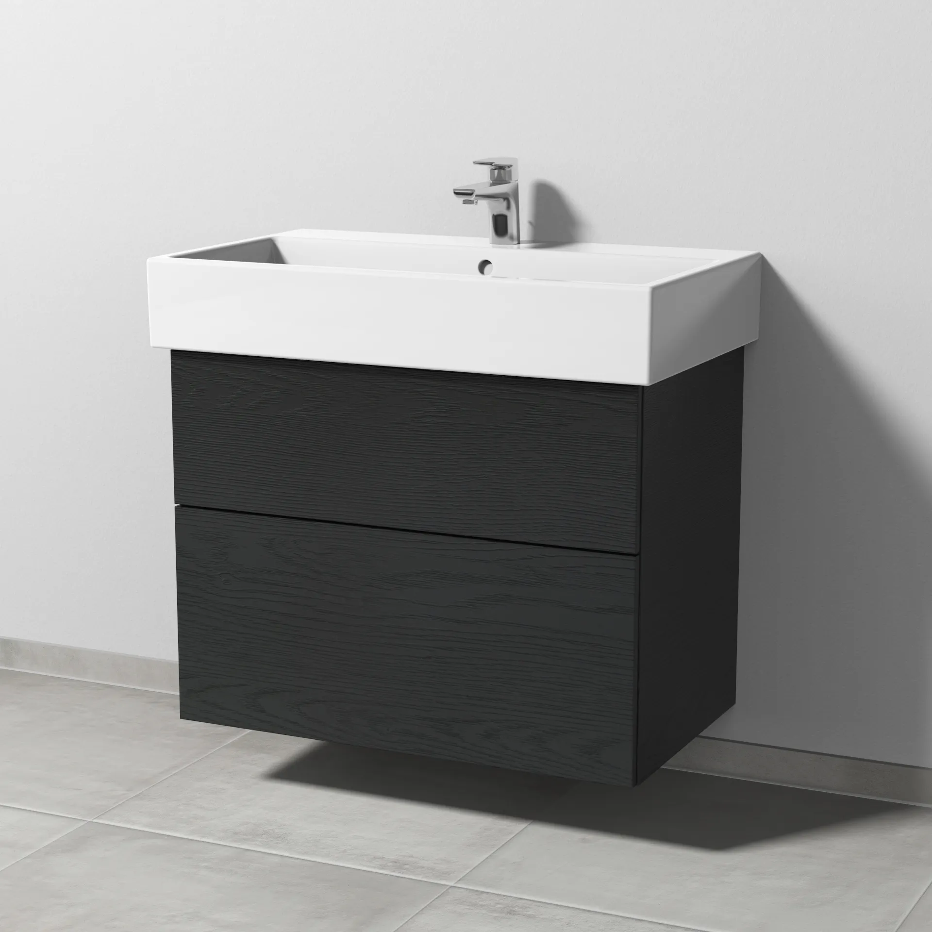 Sanipa Waschtischunterschrank „3way“ passend zu Keramik-Waschtische Vero Air von Duravit 750 × 591 × 447 mm in Black Oak