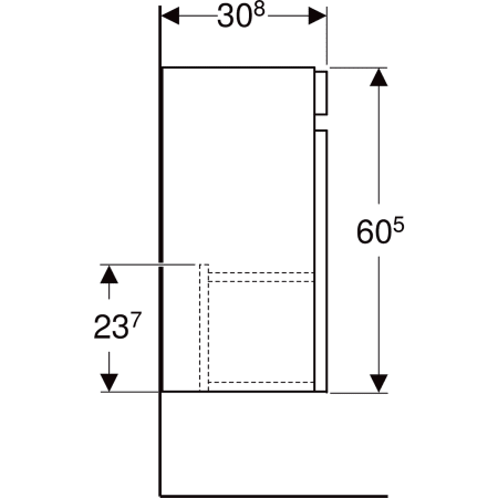 Renova Plan Unterschrank für Handwaschbecken, mit einer Tür: 38.4x60.5x30.8cm, Breite Waschtisch=45cm, Nussbaum hickory hell