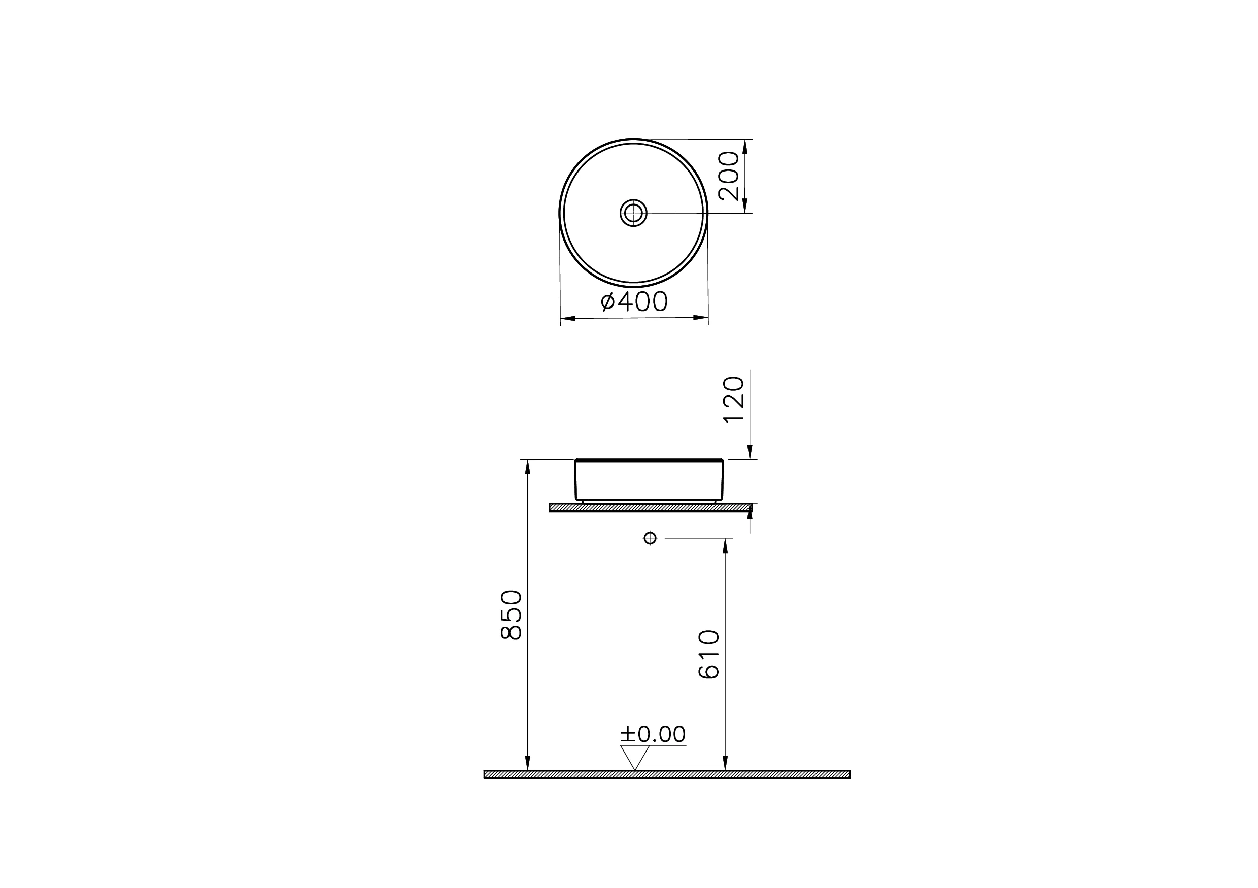 ArchiPlan Aufsatzschale rund d: 40 x 12 cm freistehend ohne Hahnloch ohne Überlaufloch Weiß Hochglanz mit Oberflächenveredelung Clean ArchiPlan Aufsatzschale rund d: 40 x 12 cm freistehend ohne Hahnloch ohne Überlaufloch Weiß Hochglanz mit Oberflächenveredelung Clean