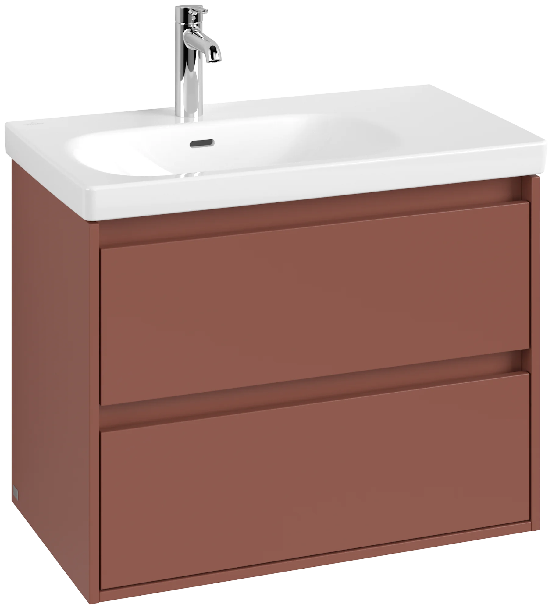Villeroy & Boch Waschbeckenunterschrank Skyla, eckig, Wine Red, 772 x 596 x 439 mm, 1 Auszug, 2 Auszüge mit Antirutsch-Boden, mittige