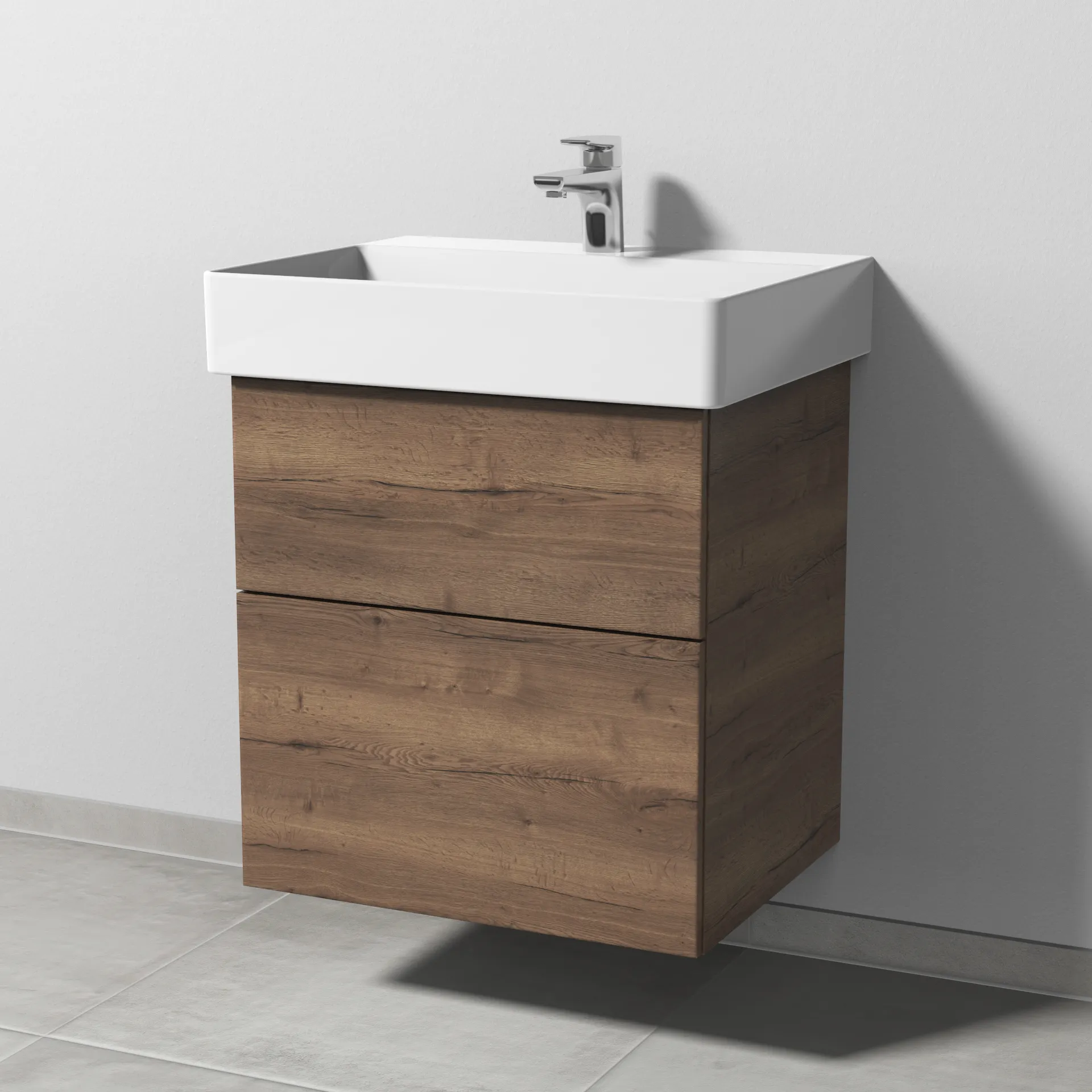 Sanipa Waschtischunterschrank „3way“ 550 × 588 × 447 mm in Eiche Tabak Sanipa Waschtischunterschrank „3way“ 550 × 588 × 447 mm in Eiche Tabak