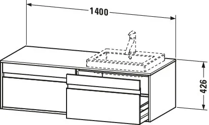 Duravit Waschtischunterschrank wandhängend „Ketho“ 140 × 42,6 × 55 cm in Leinen Duravit Waschtischunterschrank wandhängend „Ketho“ 140 × 42,6 × 55 cm in Leinen