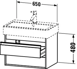 Duravit Waschtischunterschrank wandhängend „Ketho“ 65 × 48 × 44 cm in Basalt Matt