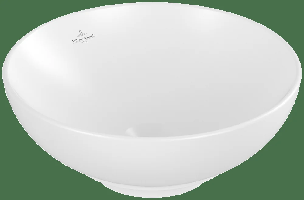 Villeroy & Boch Loop & Friends Aufsatzwaschbecken 4A4500, 380x380mm, rund, mit Überlauf, Stone White CeramicPlus Villeroy & Boch Loop & Friends Aufsatzwaschbecken 4A4500, 380x380mm, rund, mit Überlauf, Stone White CeramicPlus