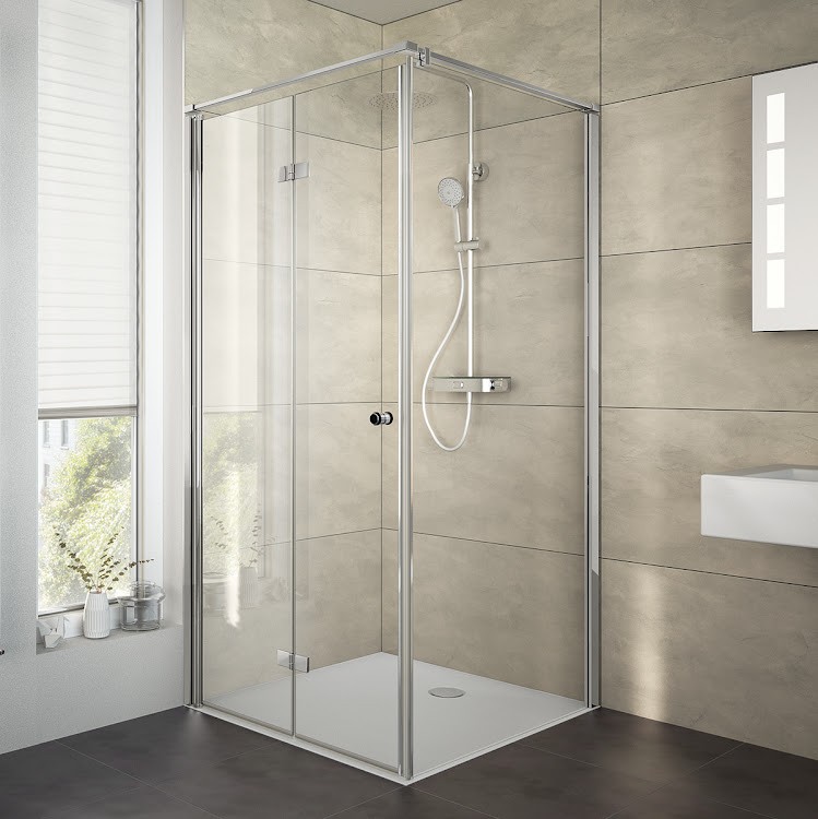 HSK teilgerahmte Drehfalttür für Seitenwand „Atelier Plan“ für Seitenwand Glas Mattglas, Profile Chromoptik (Alu Hochglanz poliert), Sondergröße HSK teilgerahmte Drehfalttür für Seitenwand „Atelier Plan“ für Seitenwand Glas Mattglas, Profile Chromoptik (Alu Hochglanz poliert), Sondergröße