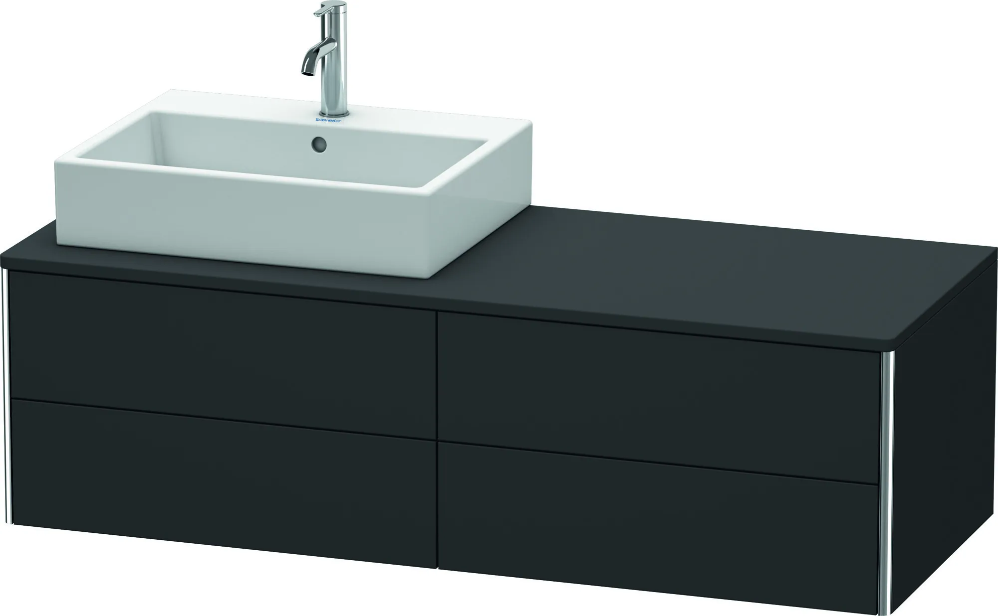 Duravit Waschtischunterschrank wandhängend „XSquare“ 140 × 40 × 54,8 cm Graphit Supermatt