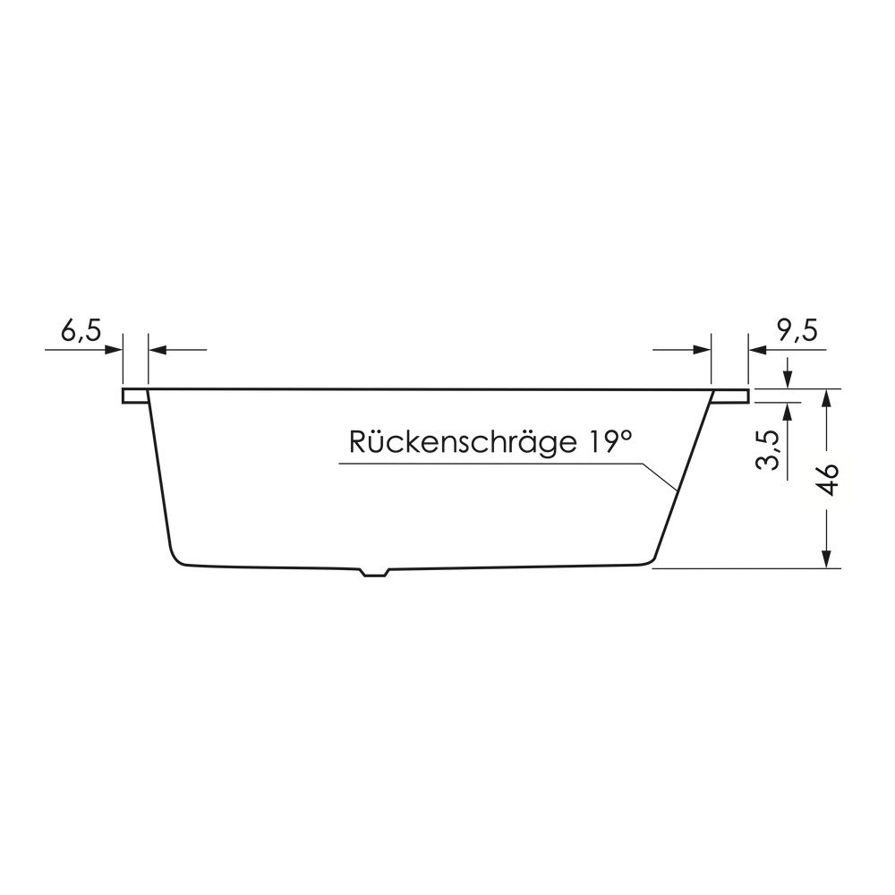 repaBAD Badewanne „Tika“ trapez 1600 × 750 mm, Mittelablauf, links in Weiß repaBAD Badewanne „Tika“ trapez 1600 × 750 mm, Mittelablauf, links in Weiß