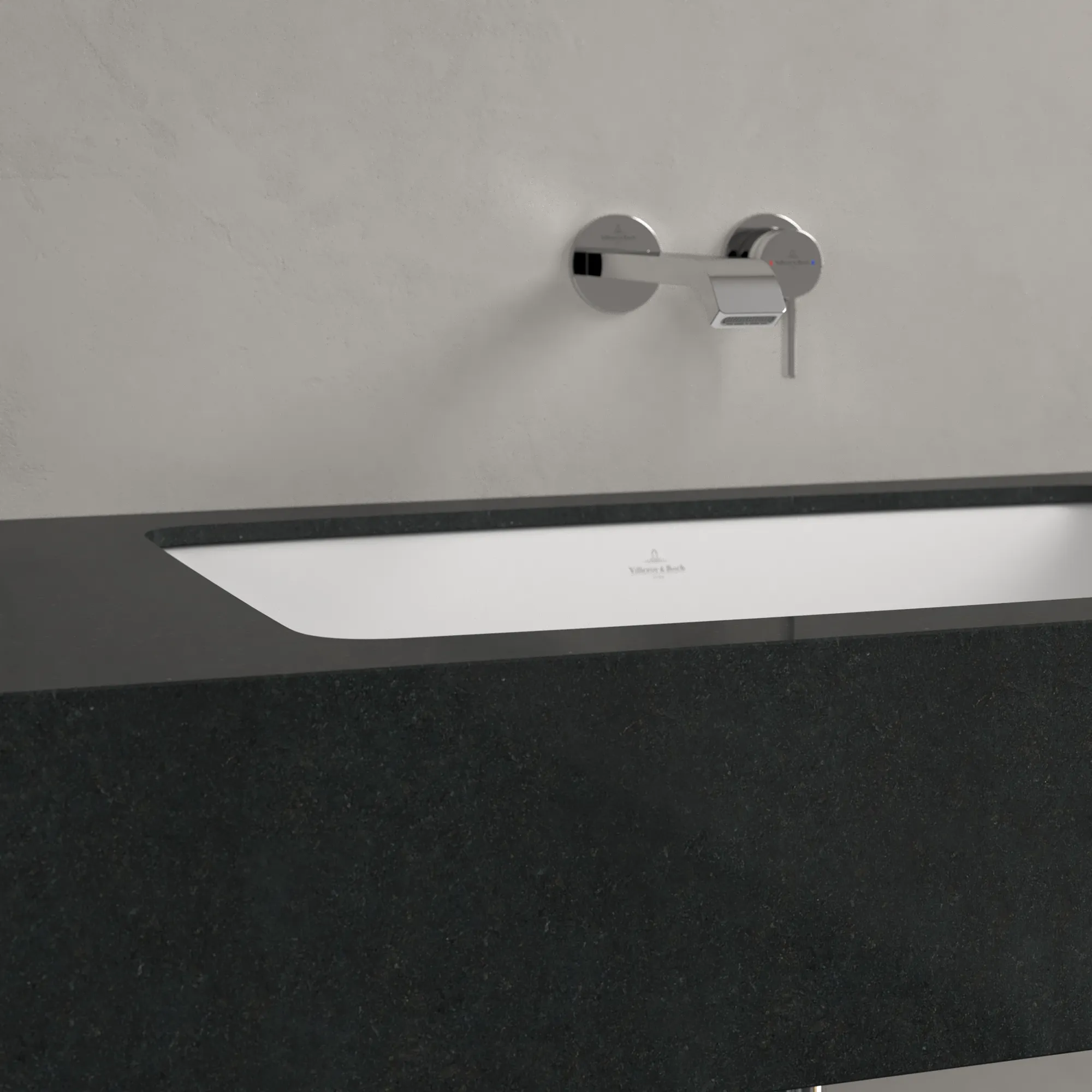 Villeroy & Boch Unterbauwaschtisch aus TitanCeram „Loop & Friends“ 675 × 450 × 185 mm, ohne Hahnlochbohrung in Stone White