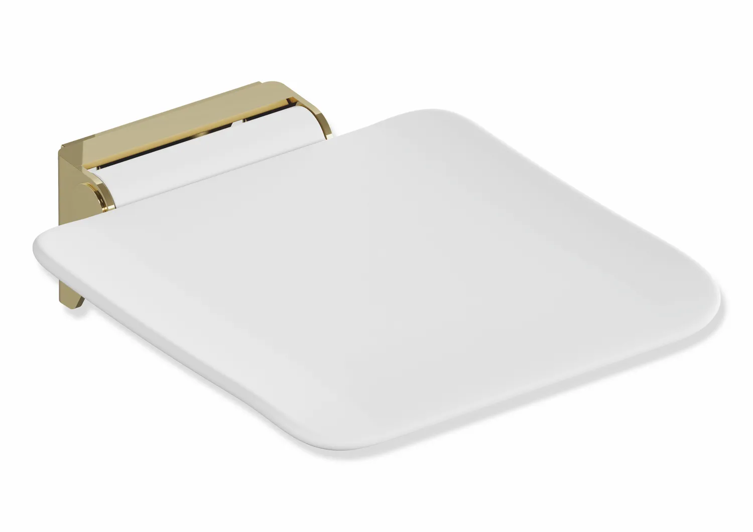 Mobiler Klappsitz des Systems 900, Konsole Edelstahl, PVD, Sitzfläche Kunststoff, weiß, Sitzfläche 350 mm breit, 340 mm tief, zum Nachrüsten auf Montageplatte 900.51.00160, in Farbe CK (Messing glänzend) Mobiler Klappsitz des Systems 900, Konsole Edelstahl, PVD, Sitzfläche Kunststoff, weiß, Sitzfläche 350 mm breit, 340 mm tief, zum Nachrüsten auf Montageplatte 900.51.00160, in Farbe CK (Messing glänzend)