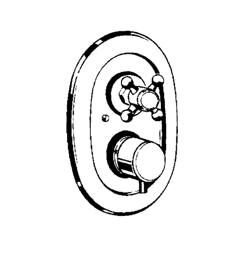 1926 UP-Thermostatarmatur UP-Feinbau-Set mit Absperrventil, chrom