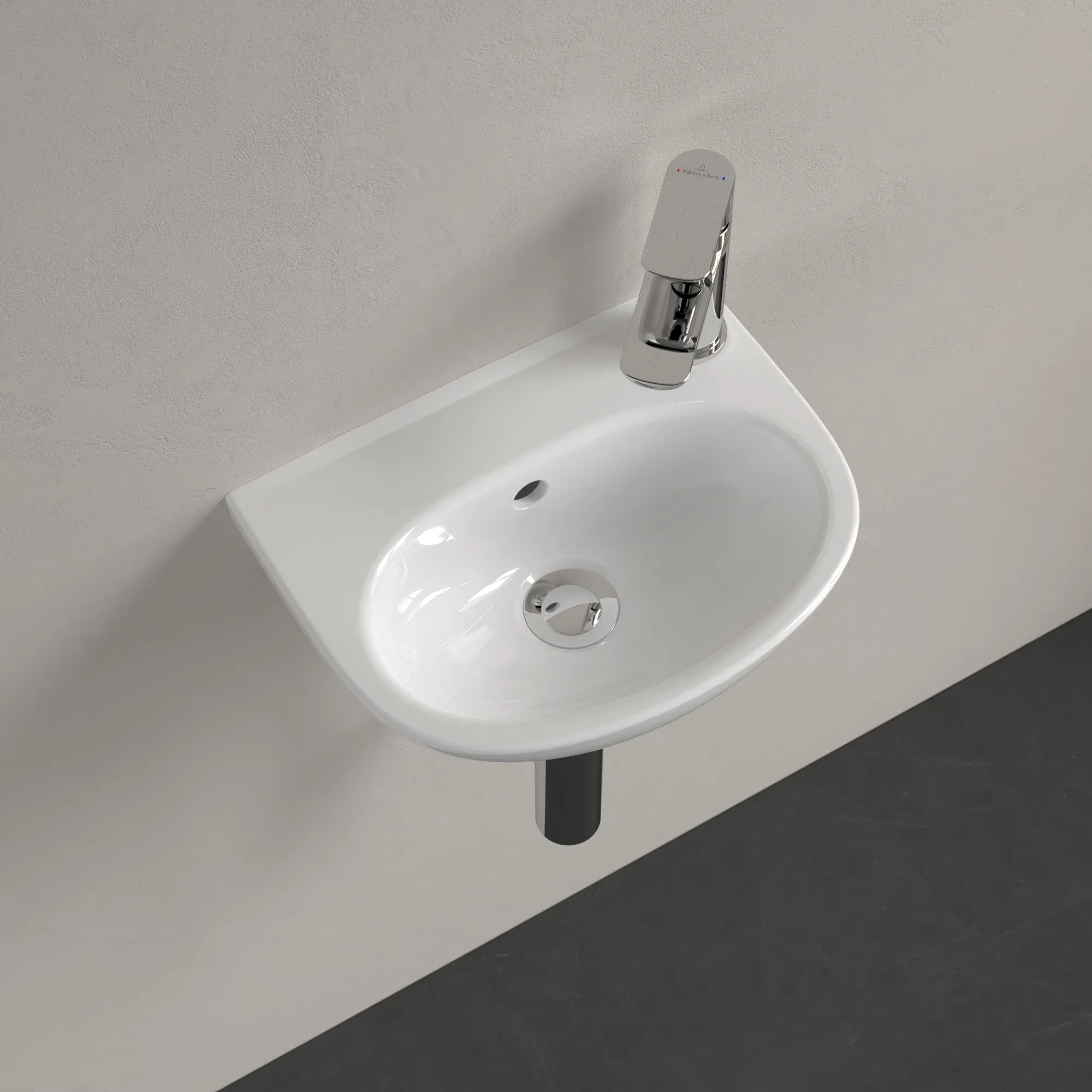 Villeroy & Boch Handwaschbecken „O.novo“ 275 × 360 × 145 mm, vorgestochene Hahnlochbohrung, für Becken mittig, Hahnlochposition seitlich in Weiß Alpin Villeroy & Boch Handwaschbecken „O.novo“ 275 × 360 × 145 mm, vorgestochene Hahnlochbohrung, für Becken mittig, Hahnlochposition seitlich in Weiß Alpin