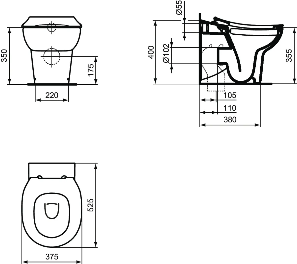 WC „Contour21Schools“ 36 × 40 × 52 cm