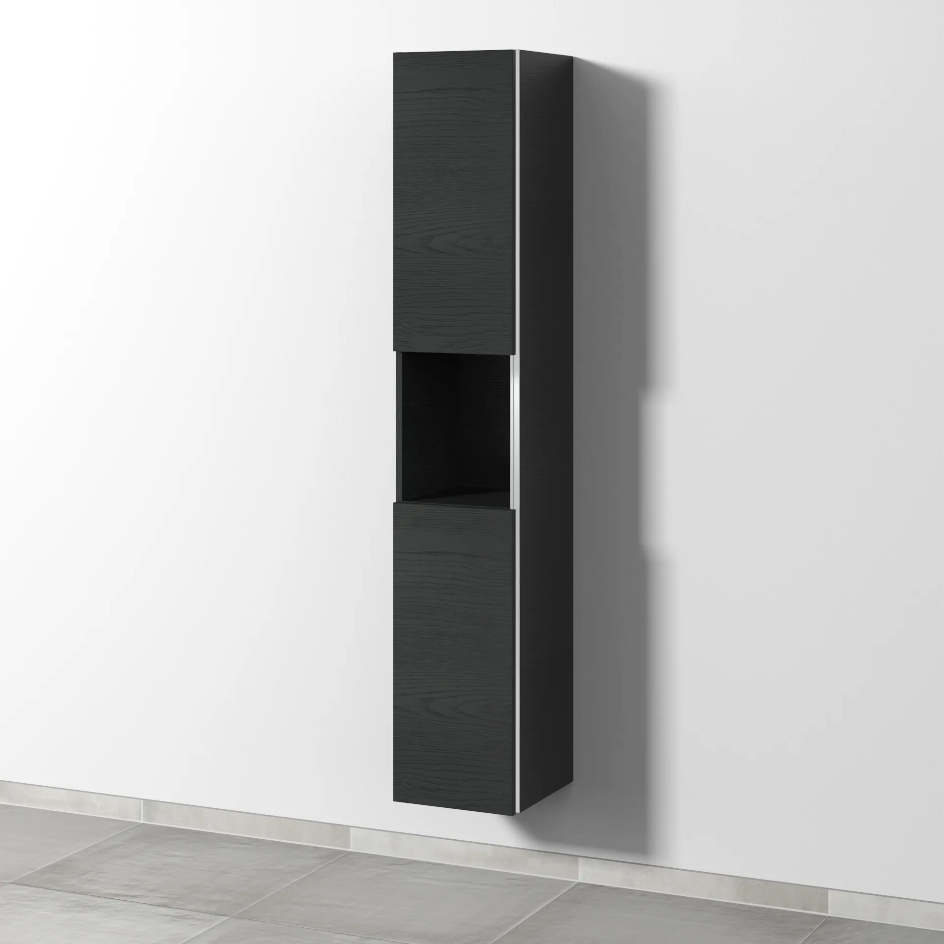 Sanipa Hochschrank „3way“ 300 × 1700 × 345 mm Anschlag links, in Black Oak, Anschlag links Sanipa Hochschrank „3way“ 300 × 1700 × 345 mm Anschlag links, in Black Oak, Anschlag links