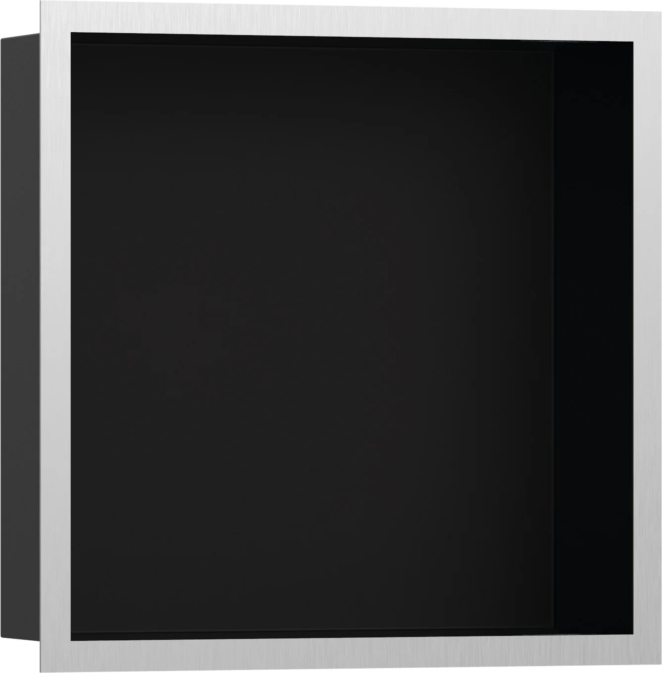 Hansgrohe XtraStoris Individual Wandnische Mattschwarz, 300 x 300 x 100 mm, Edelstahl V2A, 2 mm Designrahmen