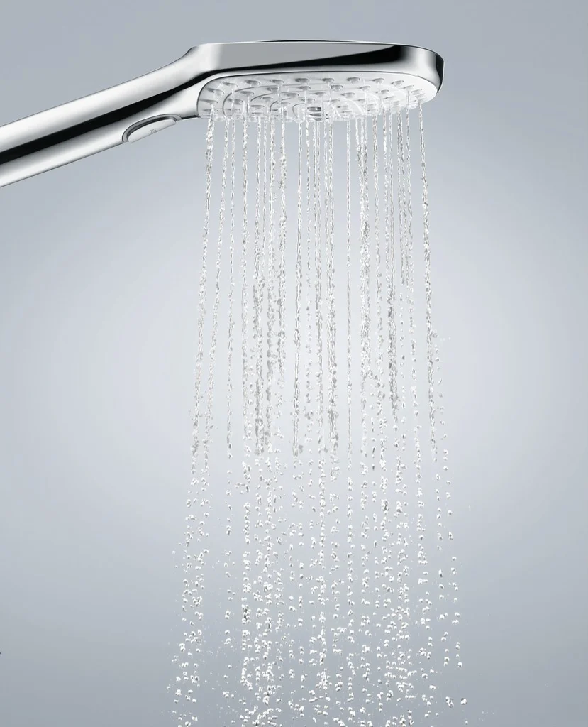 Hansgrohe Handbrause Raindance Select E EcoSmart Chrom, 120 mm Brausekopfgröße, 3 Strahlarten, QuickClean, max. Durchfluss 8,5 l/min bei 3 bar Hansgrohe Handbrause Raindance Select E EcoSmart Chrom, 120 mm Brausekopfgröße, 3 Strahlarten, QuickClean, max. Durchfluss 8,5 l/min bei 3 bar