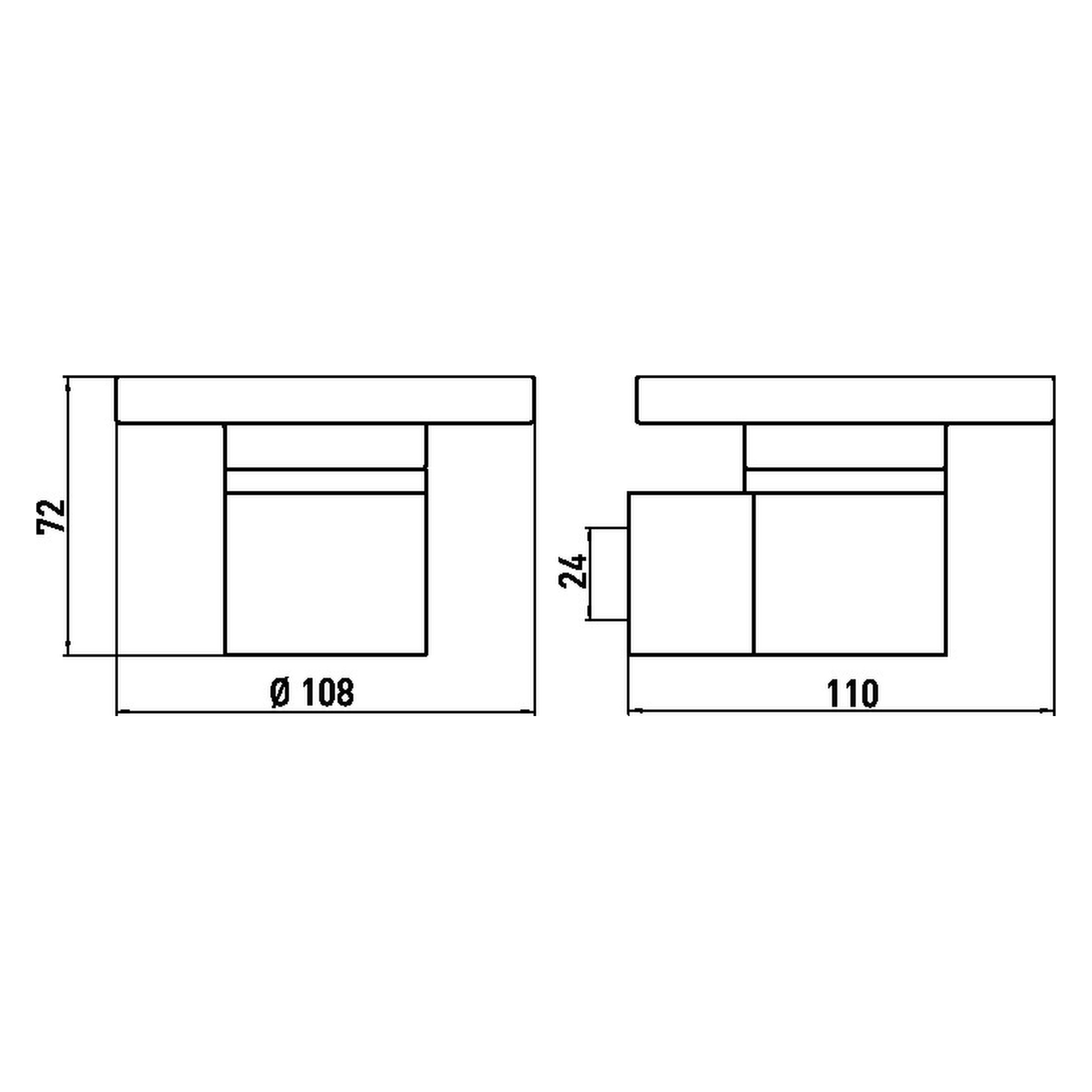 emco Seifenhalter „system 2“, Befestigung verdeckt 10,8 × 6,7 × 11 cm in chrom