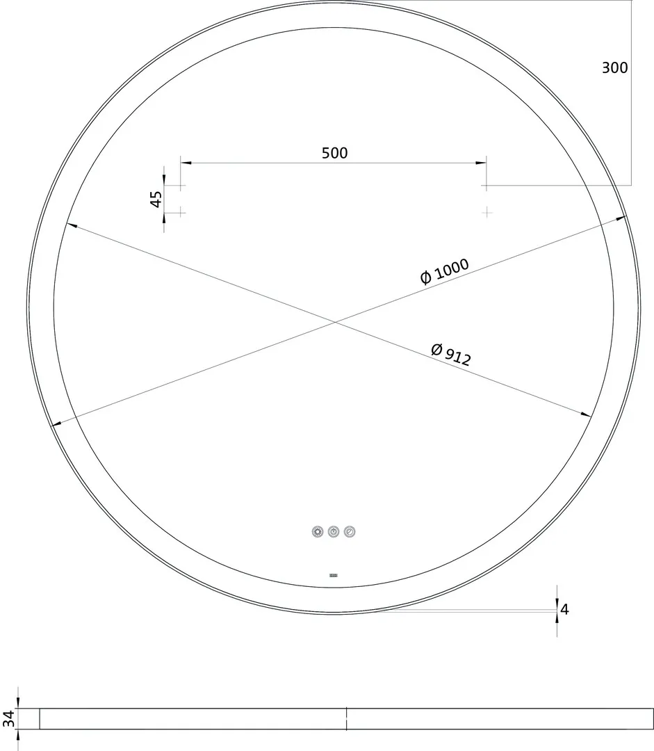 emco Lichtspiegel „round“ 100 × 100 cm