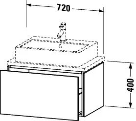 Duravit Waschtischunterschrank wandhängend „L-Cube“ 72 × 40 × 47,7 cm Graphit Matt