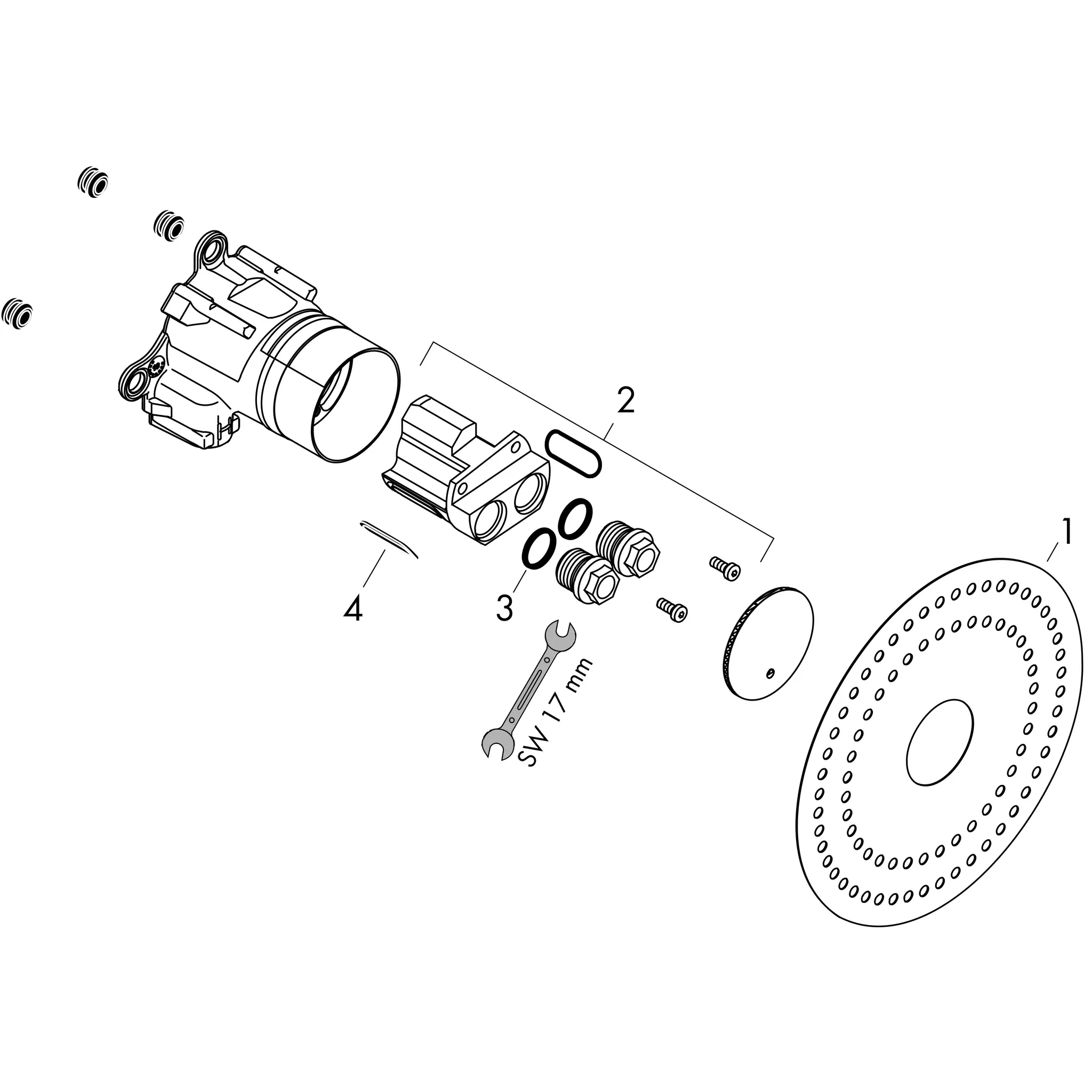Hansgrohe AXOR ONE Grundkörper für Waschtischmischer Unterputz Select, schallentkoppelte Montage, Anschlussgröße G 1/2 Hansgrohe AXOR ONE Grundkörper für Waschtischmischer Unterputz Select, schallentkoppelte Montage, Anschlussgröße G 1/2