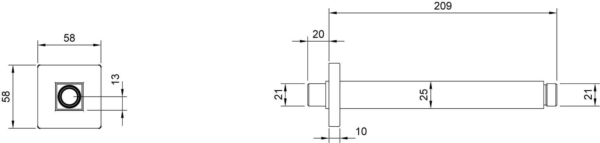 Dusche-Anschlussstück TVC00045454061 20 cm