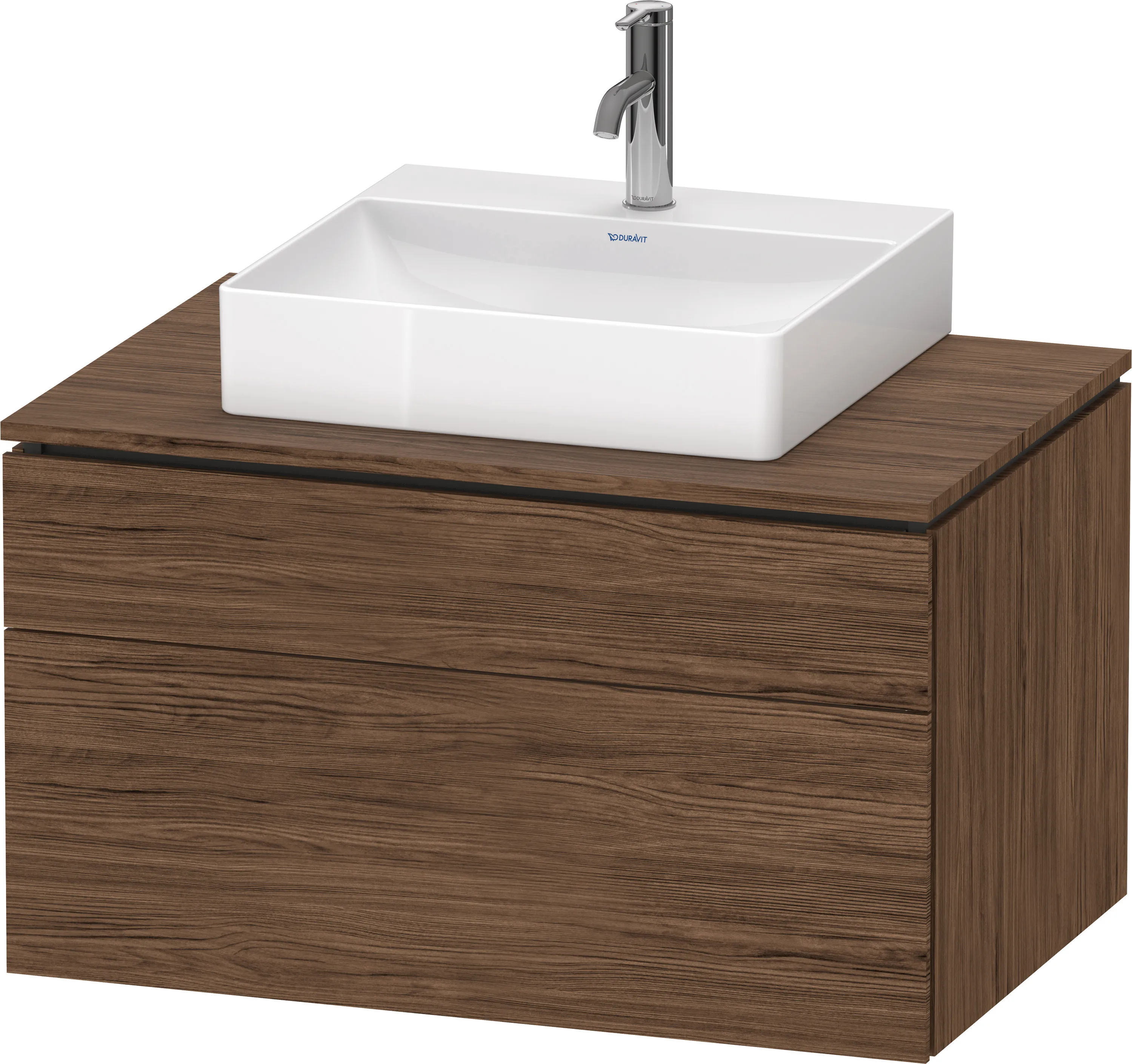 Duravit Waschtischunterschrank wandhängend „L-Cube“ 82 × 48,2 × 55 cm Nussbaum Dunkel, mittig Duravit Waschtischunterschrank wandhängend „L-Cube“ 82 × 48,2 × 55 cm Nussbaum Dunkel, mittig