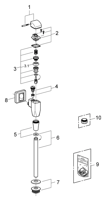 Urinal-Spüler 37437, DN 15, Aufputz, integrierte Vorabsperrung, chrom Urinal-Spüler 37437, DN 15, Aufputz, integrierte Vorabsperrung, chrom