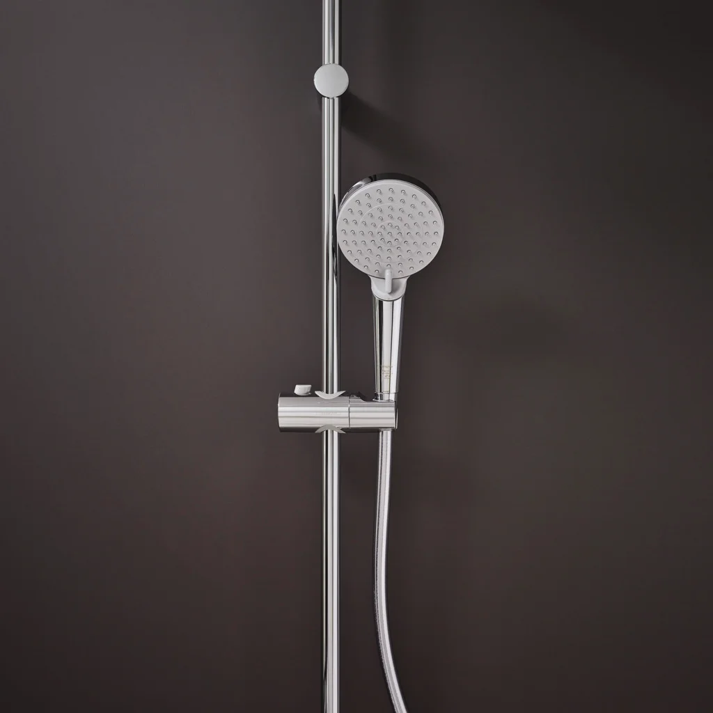 Hansgrohe Vernis Blend Handbrause Vario EcoSmart+ in Chrom, 100 mm Brausekopfgröße, Rain und IntenseRain Strahlarten, QuickClean Technologie