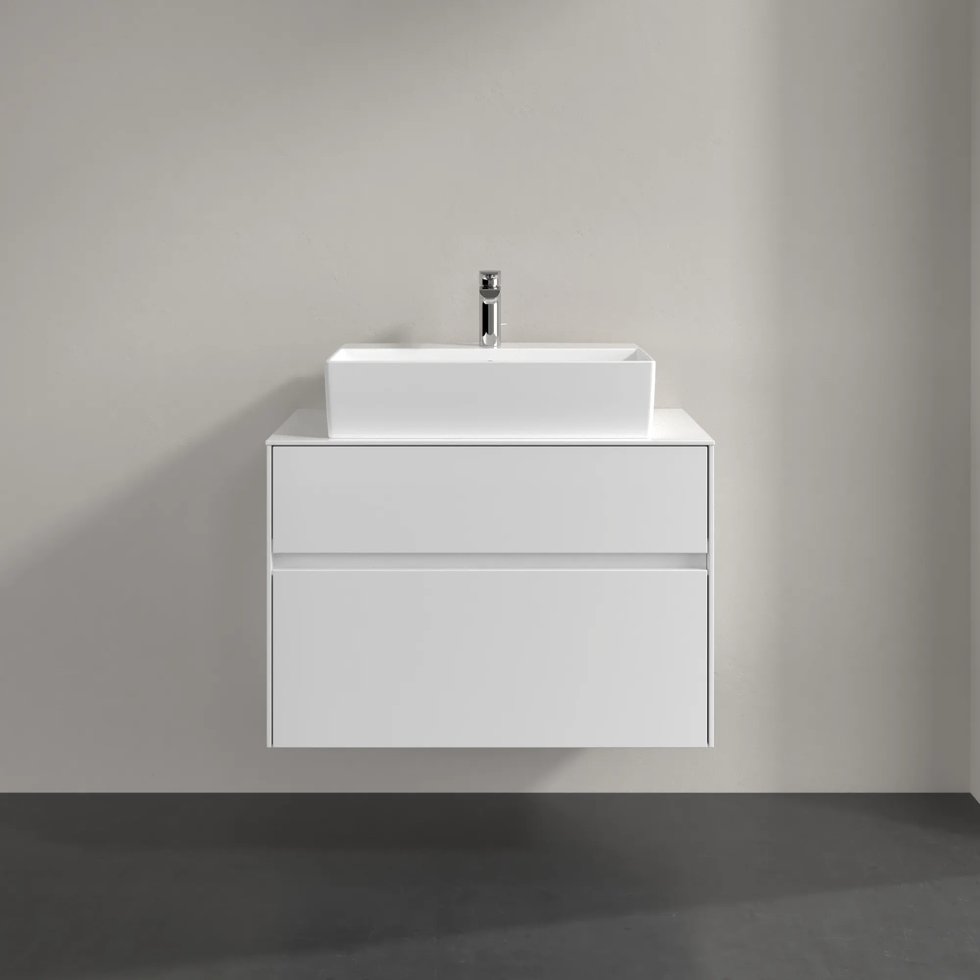 Villeroy & Boch Waschtischunterschrank „Collaro“ 800 × 548 × 500 mm Glossy White, mit Beleuchtung, für Becken mittig Villeroy & Boch Waschtischunterschrank „Collaro“ 800 × 548 × 500 mm Glossy White, mit Beleuchtung, für Becken mittig