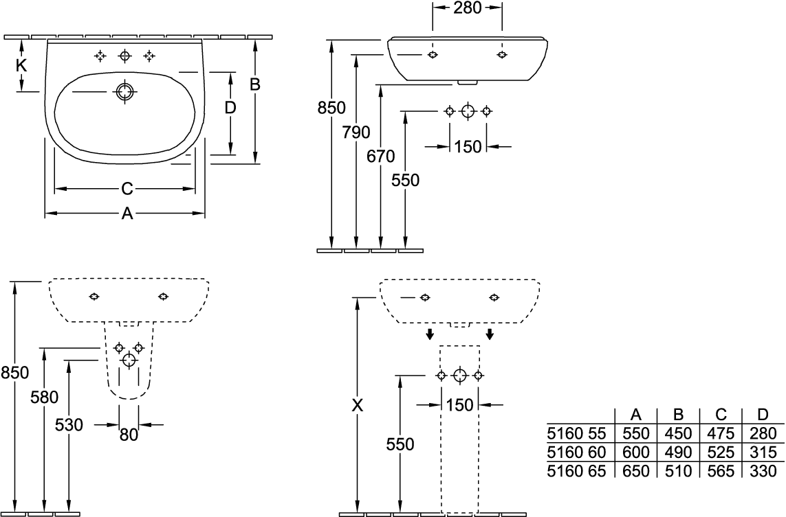 Villeroy & Boch O.novo Ablaufhaube Pergamon CeramicPlus 225x320x290mm