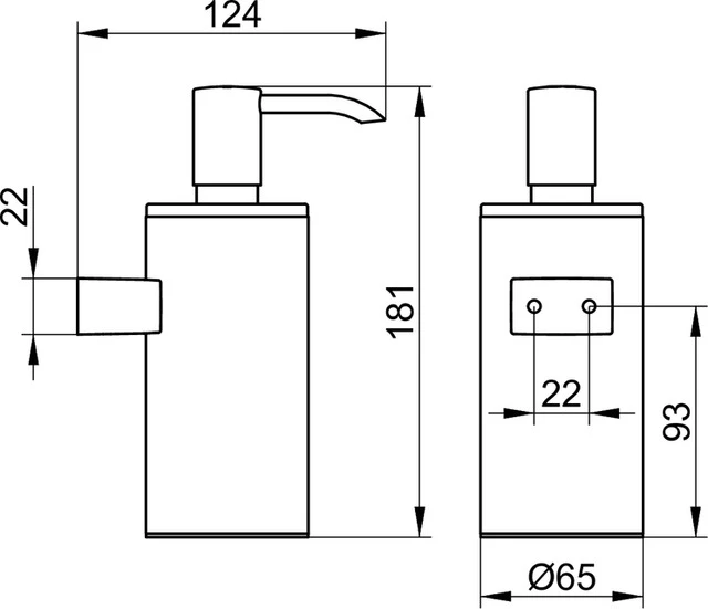 Plan 14953010100 Lotionspender Wandmodell m. Pumpe u. Kunststoff-Einsatz verchromt