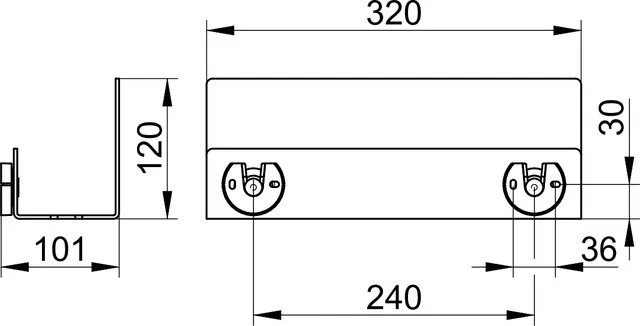 Duschablagen 24952370000 Duschablage Wandmontage abnehmbar 320 x 120 x 90 mm schwarzgrau