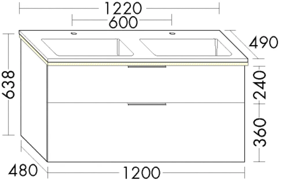 Mi-WT inkl. WTU (SHCE122), Eqio, 490x1220x638, Lack Matt