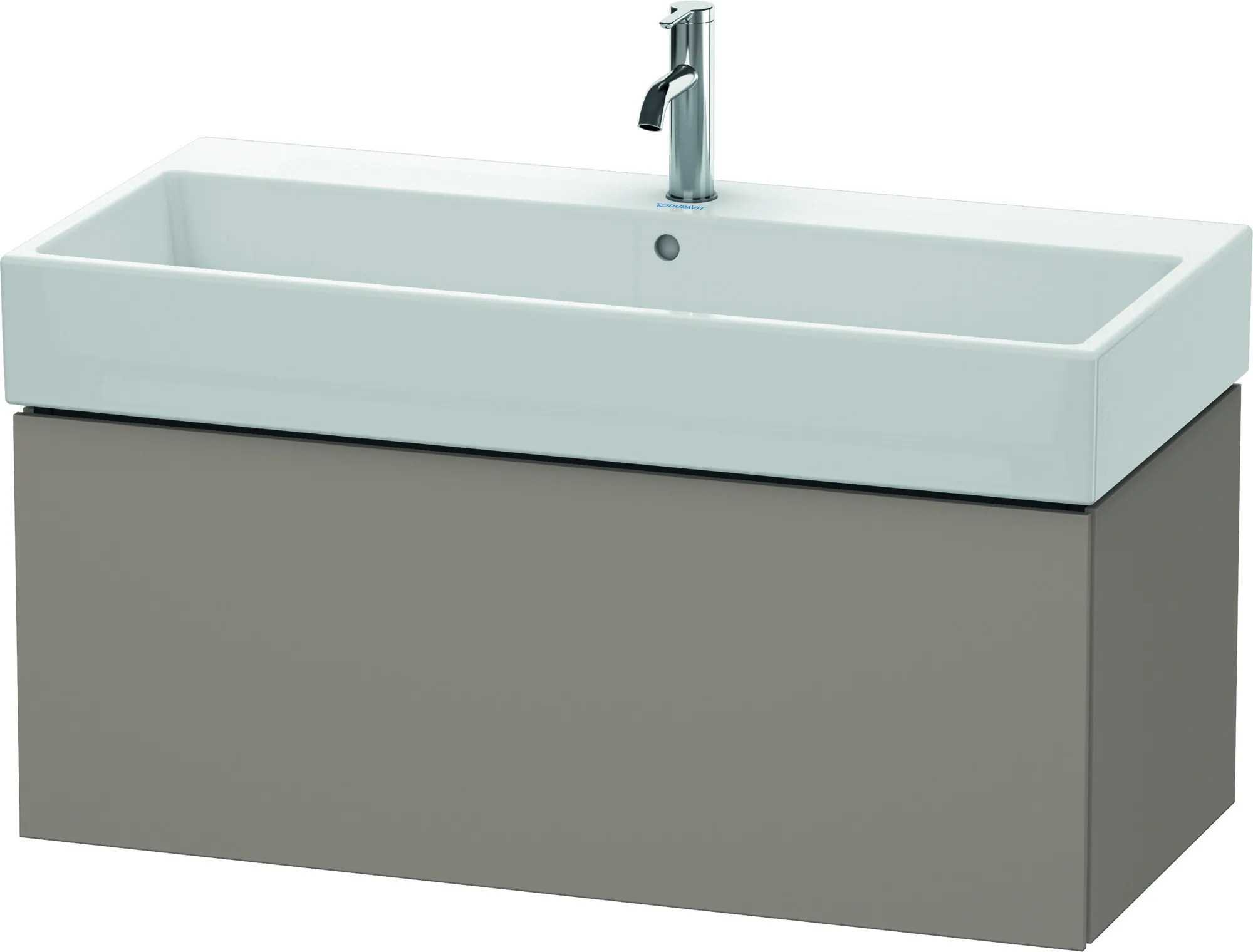 Duravit Waschtischunterschrank wandhängend „L-Cube“ 98,4 × 39,4 × 45,9 cm Basalt Matt