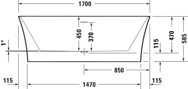 Duravit Badewanne „DuraSenja“ vorwand oval 170 × 80 cm, mittig, weiß Sonderpreis 