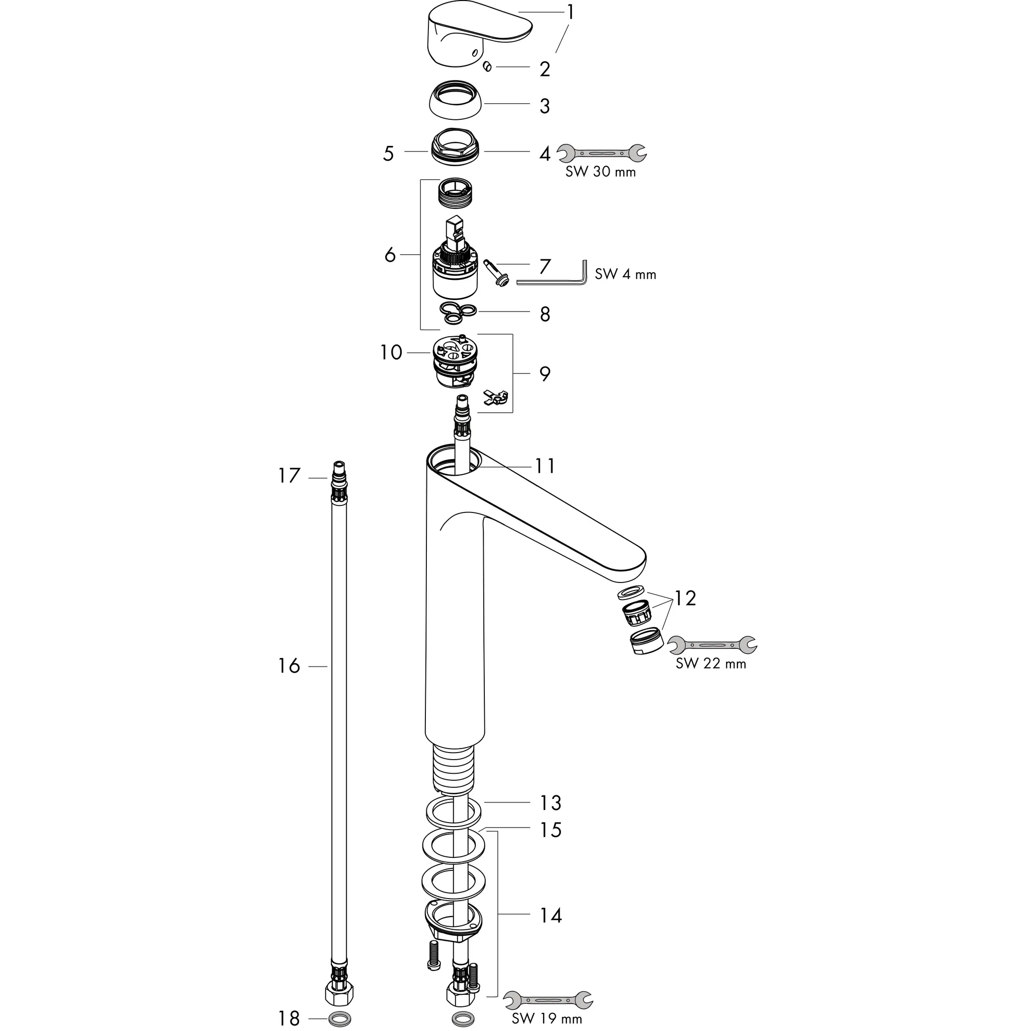 Hansgrohe Focus Einhebel-Waschtischmischer 230, Chrom Hansgrohe Focus Einhebel-Waschtischmischer 230, Chrom