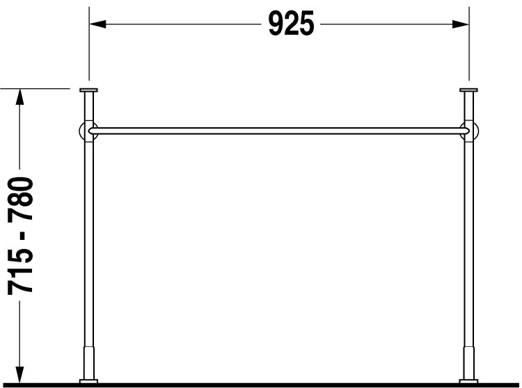 Duravit Metallkonsole Vero, Chrom Poliert, höhenverstellbar, 425x925x715-780 mm Duravit Metallkonsole Vero, Chrom Poliert, höhenverstellbar, 425x925x715-780 mm