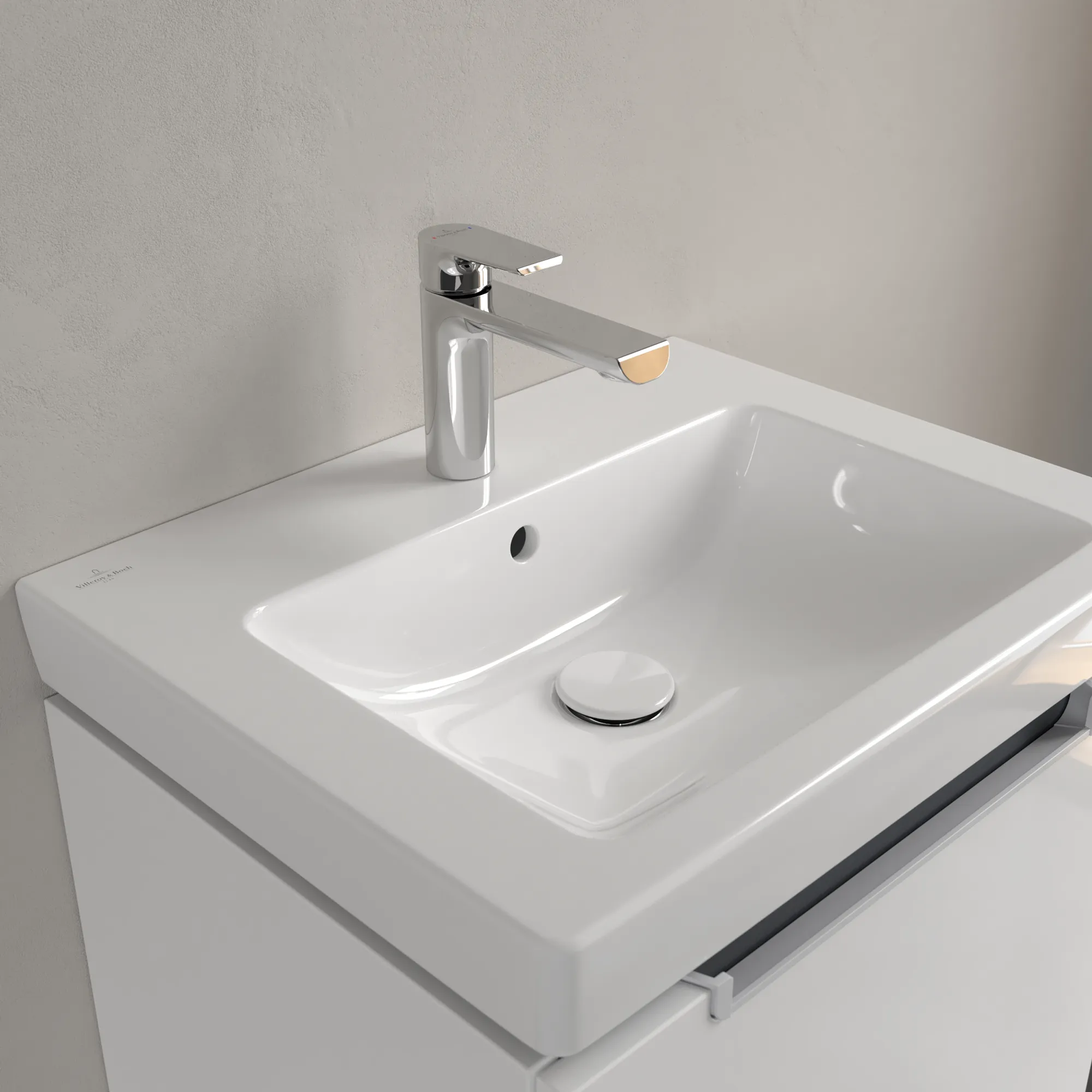 Villeroy & Boch Wandwaschtisch für Montage mit Möbel „Subway 2.0“ 550 × 440 × 145 mm, mit Hahnlochbohrung, Hahnlochposition mittig, mit Hahnlochbank in Weiß Alpin Villeroy & Boch Wandwaschtisch für Montage mit Möbel „Subway 2.0“ 550 × 440 × 145 mm, mit Hahnlochbohrung, Hahnlochposition mittig, mit Hahnlochbank in Weiß Alpin