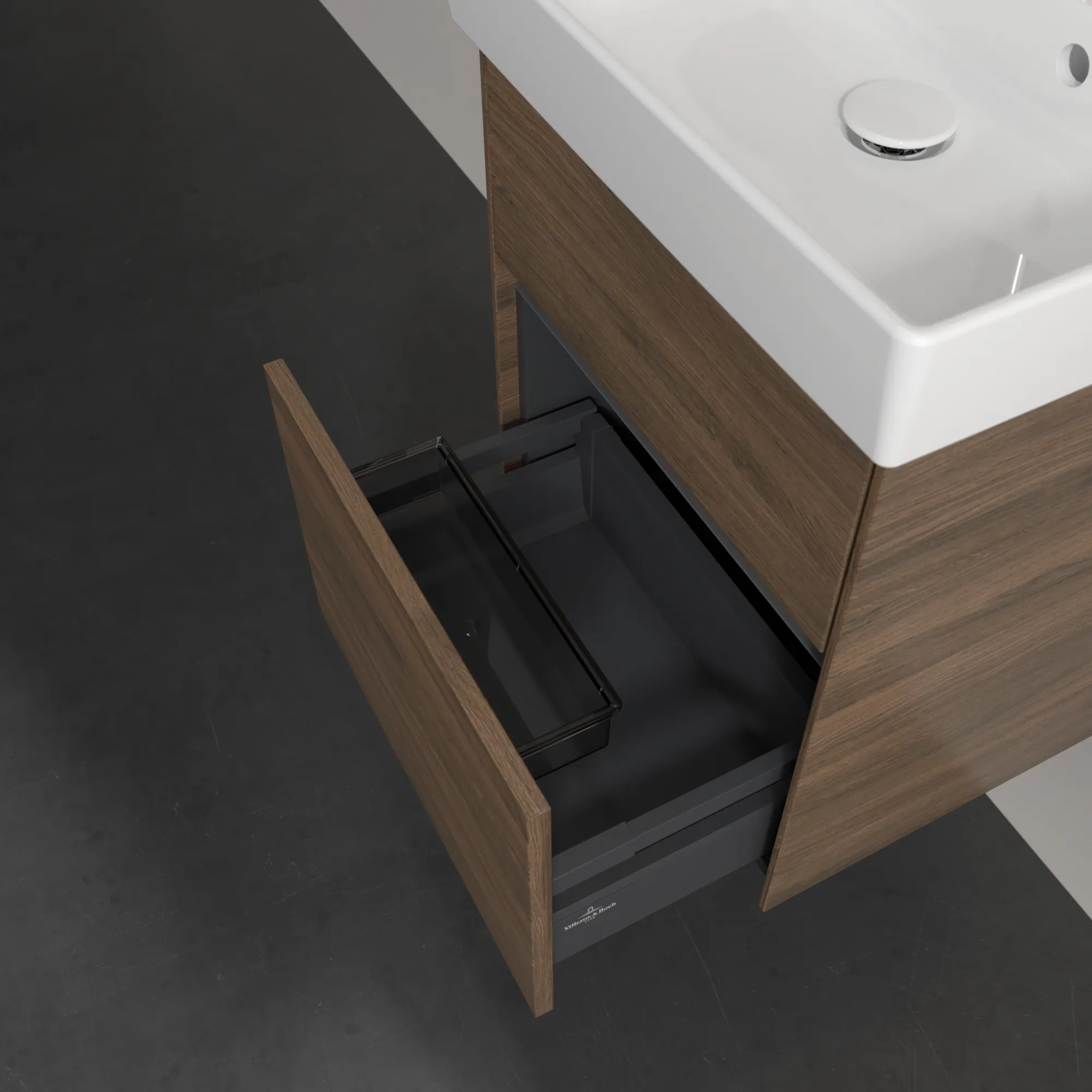Villeroy & Boch Waschbeckenunterschrank Collaro C006B0 Arizona Oak 460x374mm mit Beleuchtung und SoftClosing
