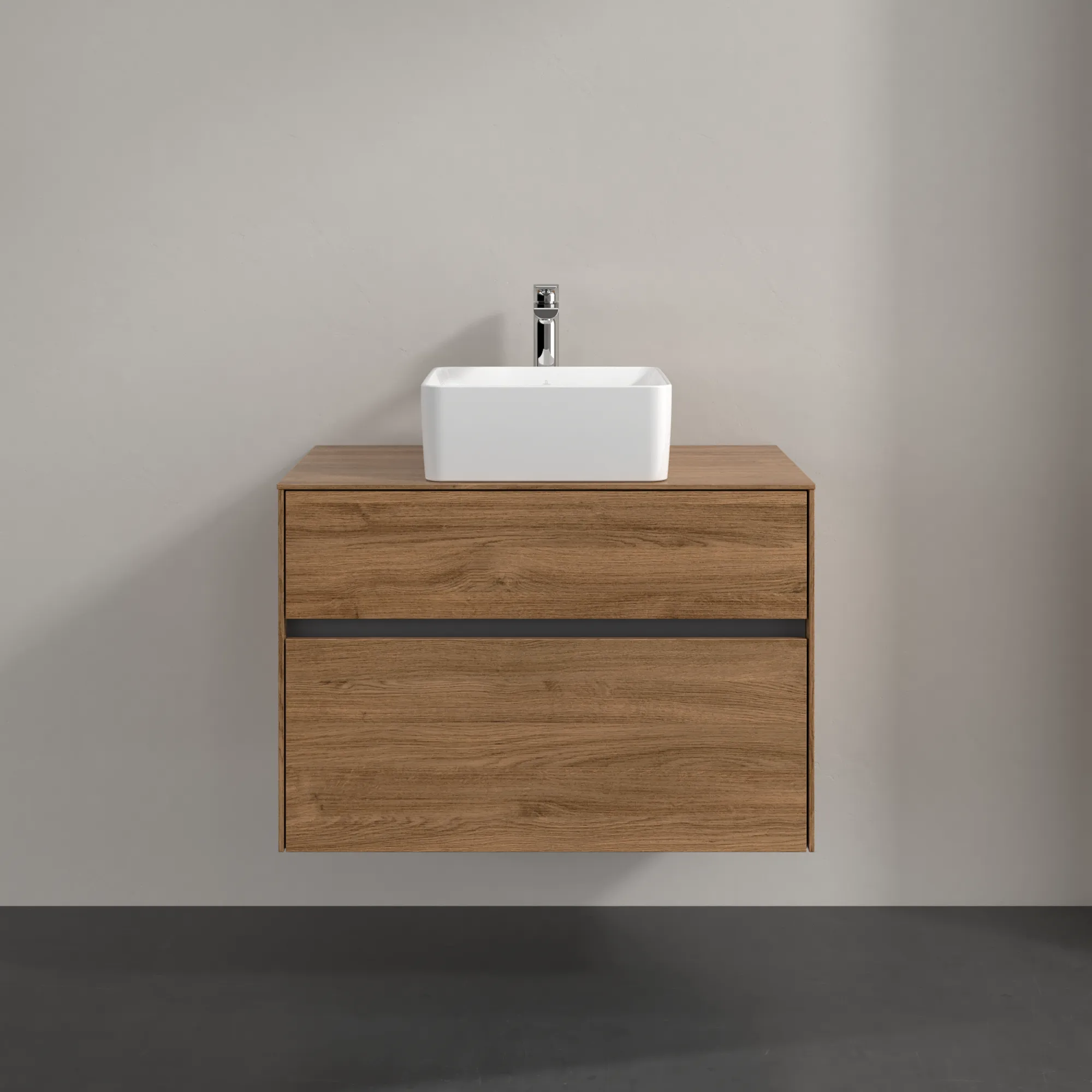 Villeroy & Boch Waschtischunterschrank „Collaro“ 800 × 548 × 500 mm Kansas Oak, ohne Beleuchtung, für Becken mittig Villeroy & Boch Waschtischunterschrank „Collaro“ 800 × 548 × 500 mm Kansas Oak, ohne Beleuchtung, für Becken mittig