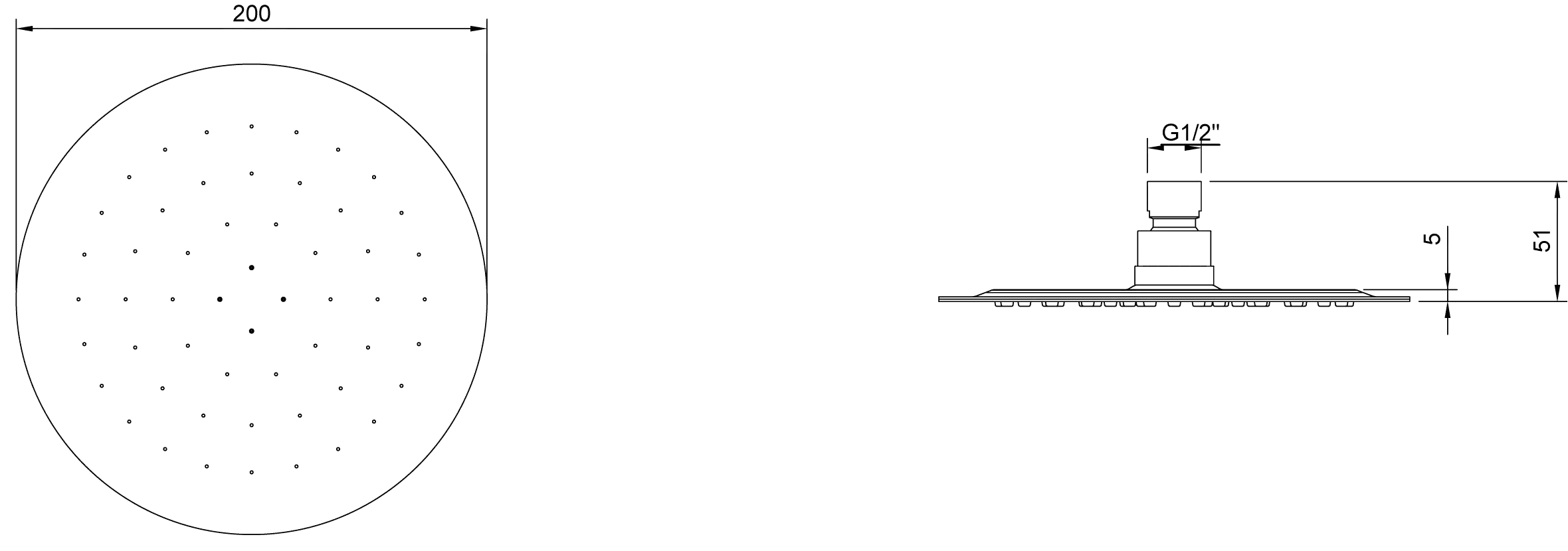 Duschkopf TVC00040120061, rund ⌀ 20 × 5,55 cm in Chrom Duschkopf TVC00040120061, rund ⌀ 20 × 5,55 cm in Chrom